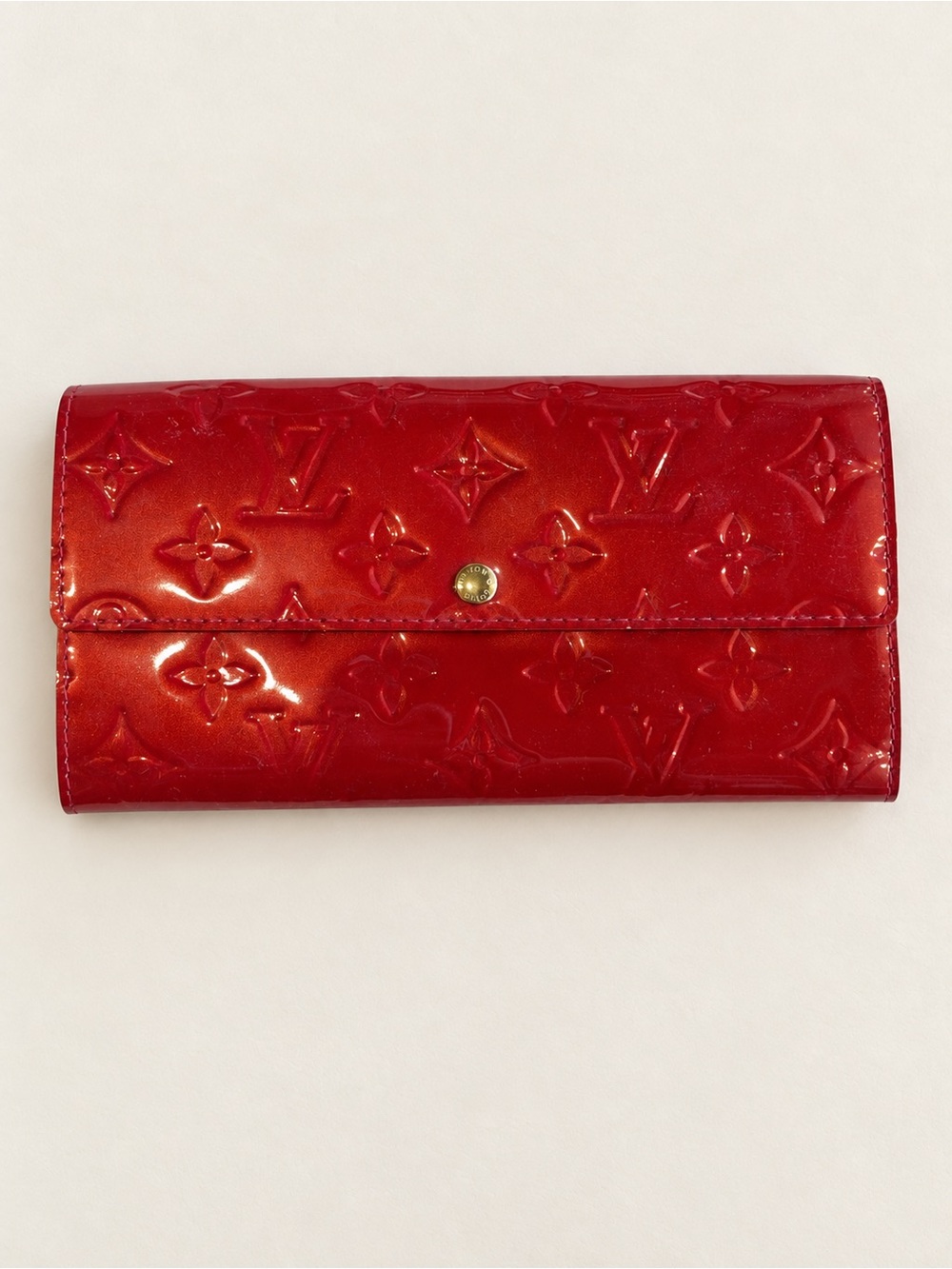 Louis Vuitton Patent Vernis Red Monogram Continental Wallet